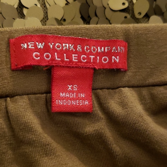 NY & CO Collection Gold Sequin Skirt size XSmall - Picture 6 of 7